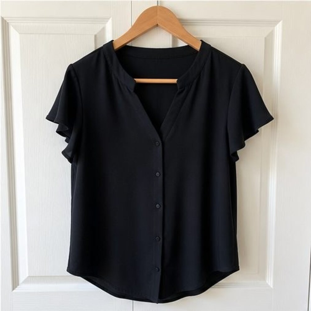 Black Button Blouse
